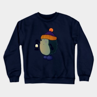 Hedgehog Jan in the winter night Crewneck Sweatshirt